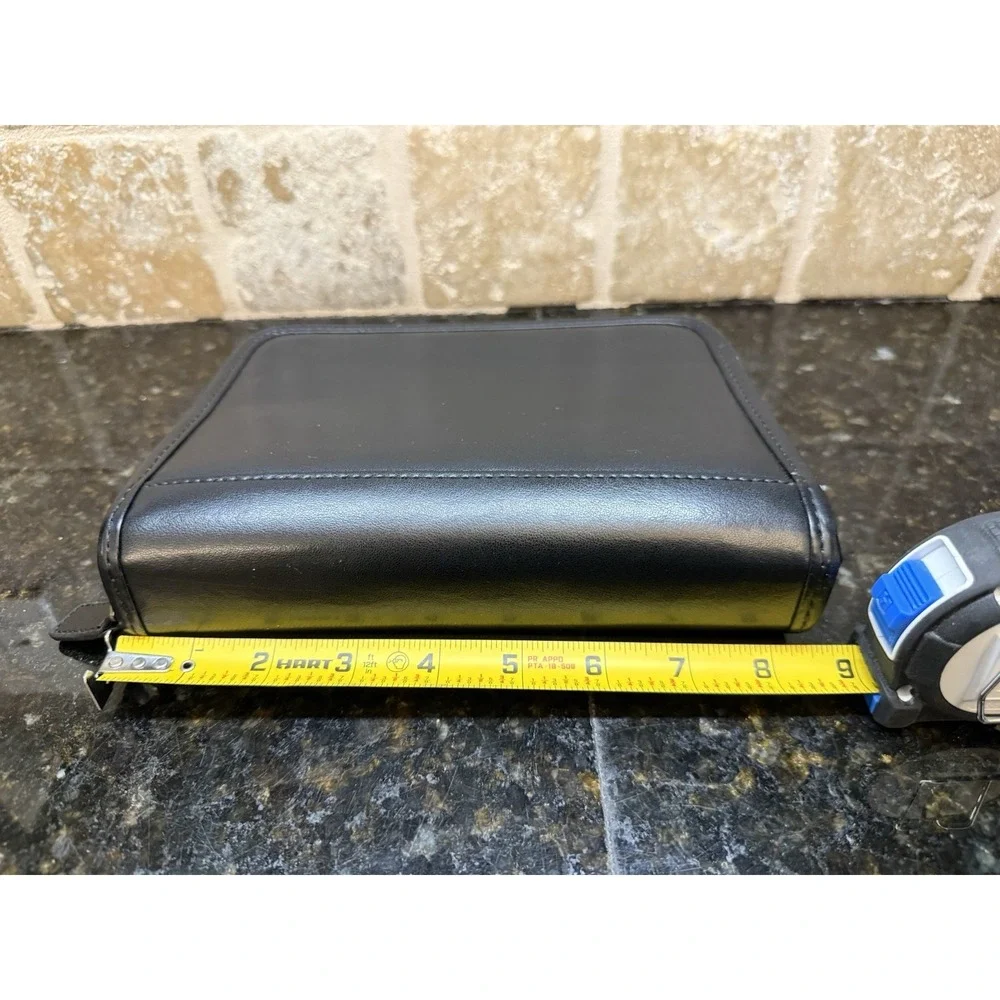 Franklin Covey Planner Small Black Faux Leather Classic Organizer Zip 6 Ring